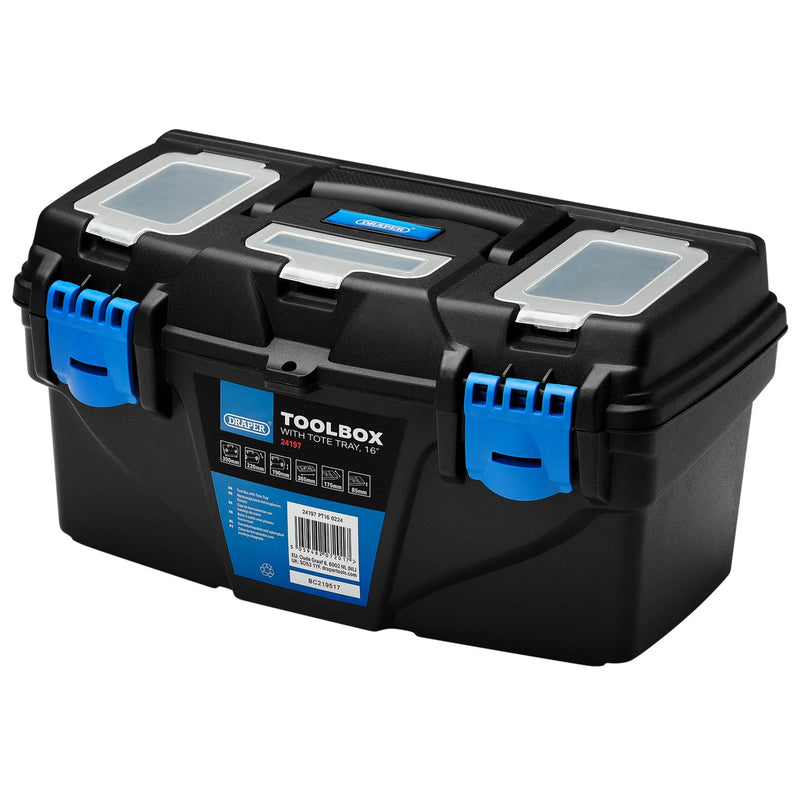 Draper Plastic Toolbox with Tote Tray - Multiple Length Options