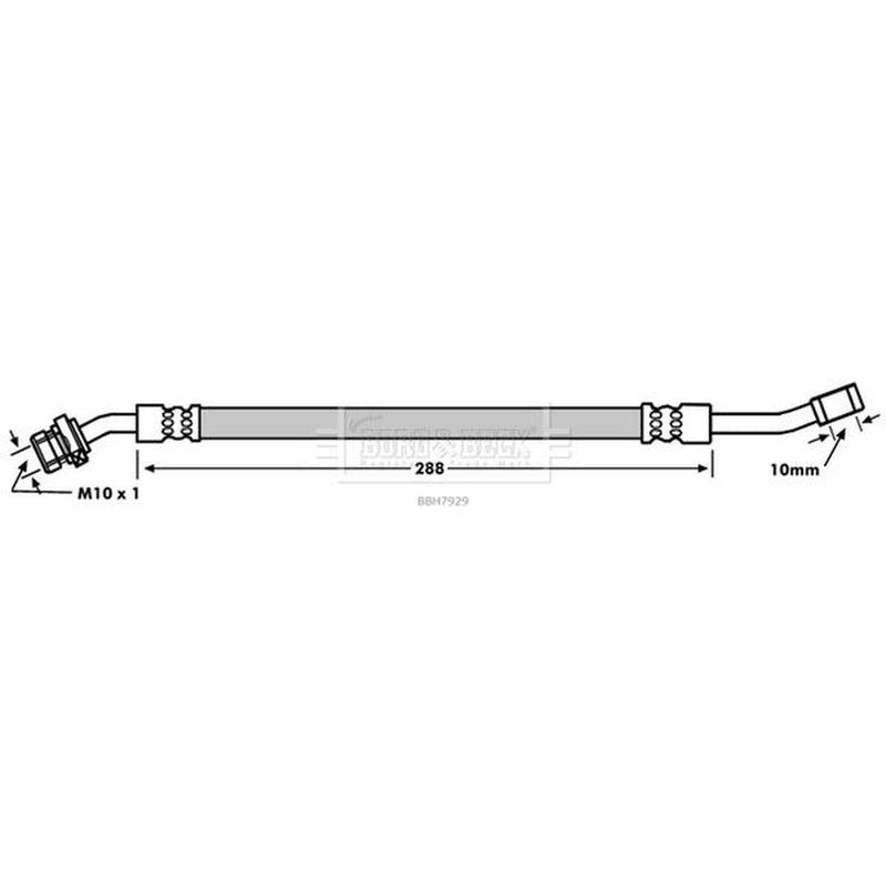 Borg & Beck Brake Hydraulic Hose Line Rear Right BBH7929