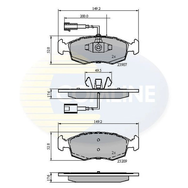 Comline 4 x Front Brake Pad Set CBP12044