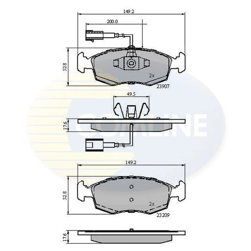 Comline 4 x Front Brake Pad Set CBP12044