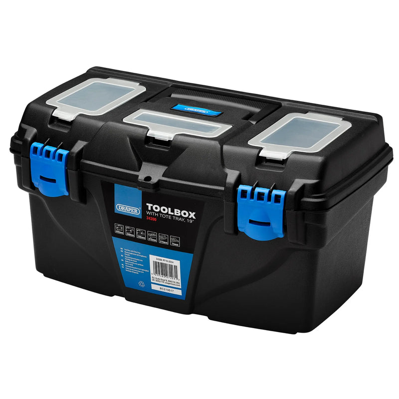 Draper Plastic Toolbox with Tote Tray - Multiple Length Options