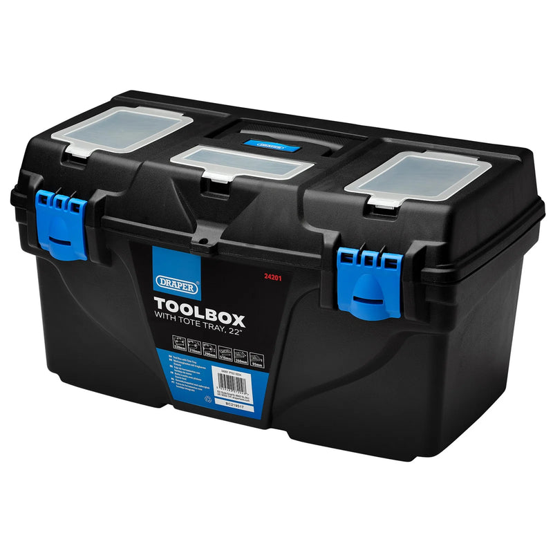 Draper Plastic Toolbox with Tote Tray - Multiple Length Options
