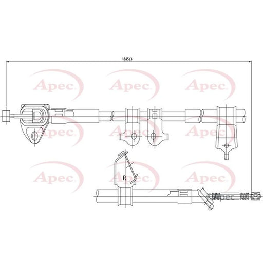 Apec Handbrake Cable Right Rear CAB1161