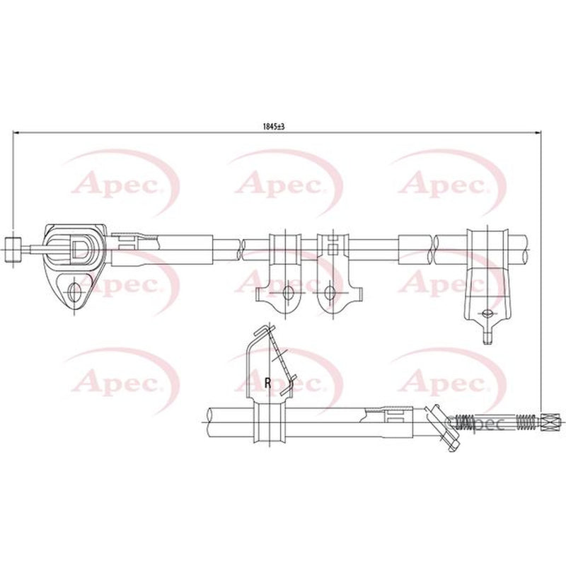 Apec Handbrake Cable Right Rear CAB1161
