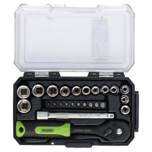Draper HI-TORQ® Socket and Bit Set 25 Piece 1/4" Sq. Dr.