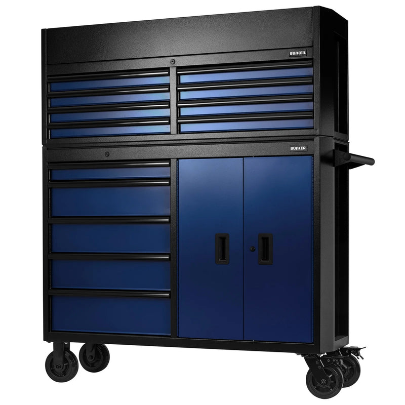Bunker 13 Drawer Tool Chest & Roller Cabinet 52" Blue