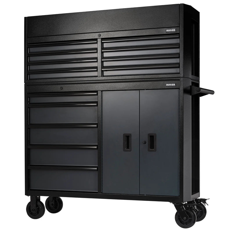 Draper BUNKER 13 Drawer Roller Cabinet and Tool Chest 52" Grey