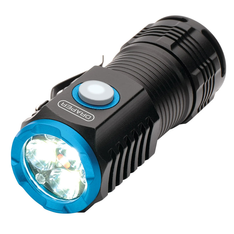 Draper LED Rechargeable Pocket Torch 1800 Lumens USB-C Cable Included