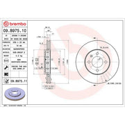 Brembo 2 x Internally Vented Front Brake Discs 09.B975.11