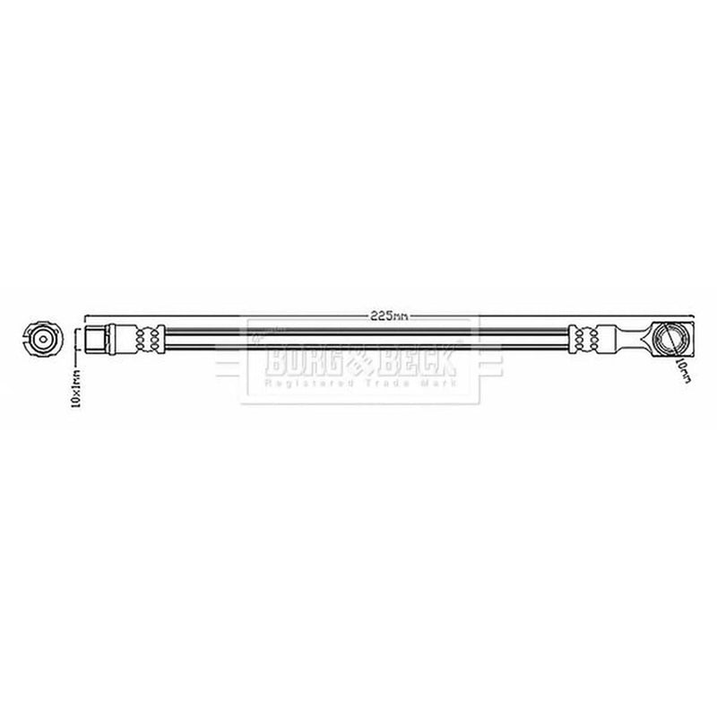 Borg & Beck Brake Hydraulic Hose Line Rear Left BBH6828