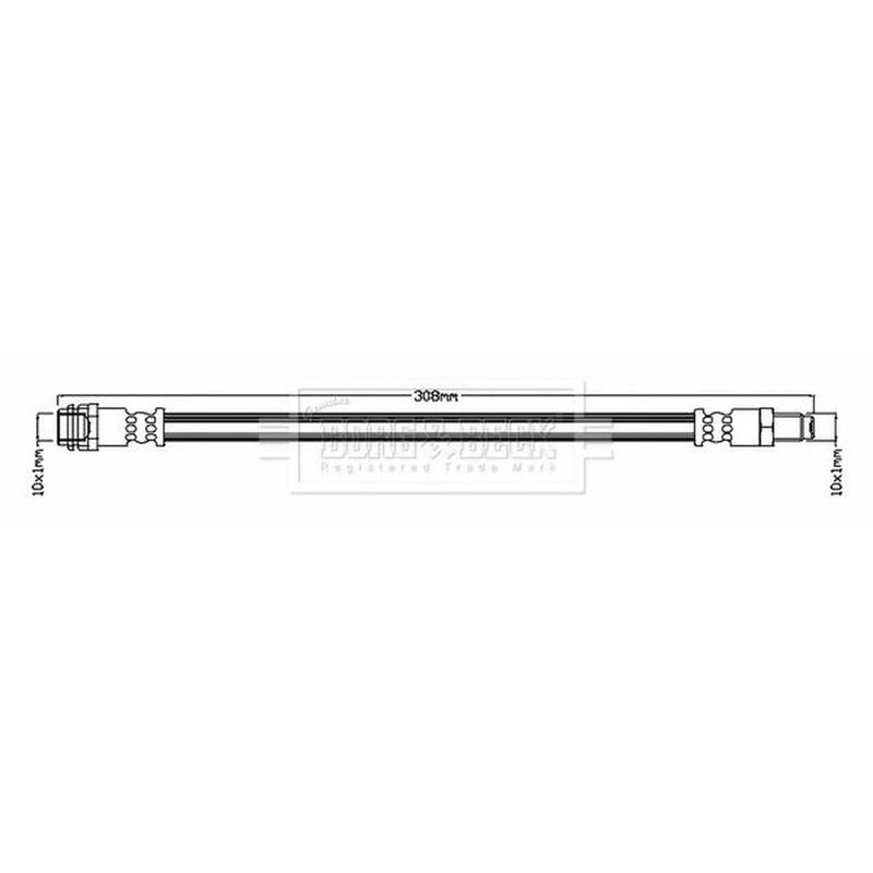 Borg & Beck Brake Hydraulic Hose Line Rear Left BBH7324