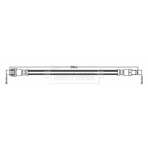 Borg & Beck Brake Hydraulic Hose Line Rear Left BBH7324