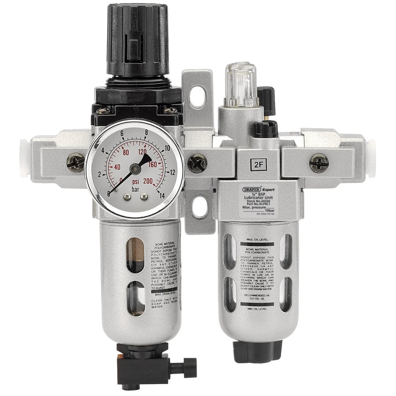Draper 1/4" BSP Filter Regulator Lubricator Unit ALFRL1