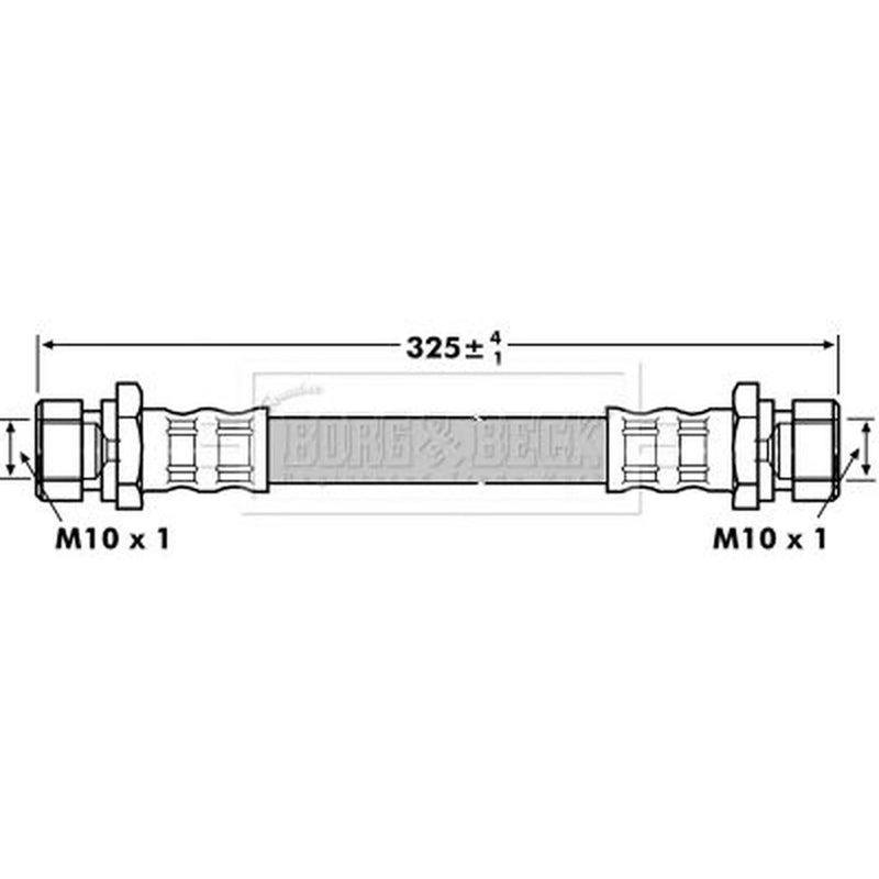 Borg & Beck Brake Hydraulic Hose Line Rear Left BBH7068