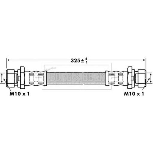 Borg & Beck Brake Hydraulic Hose Line Rear Left BBH7068