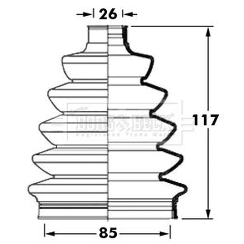 Borg & Beck Drive Shaft Bellow Kit Front Left Thermoplast BCB2399