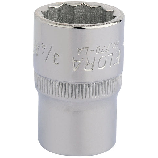 Elora Bi-Hexagon Socket 3/4" 1/2" Sq. Dr. Chrome Vanadium Steel