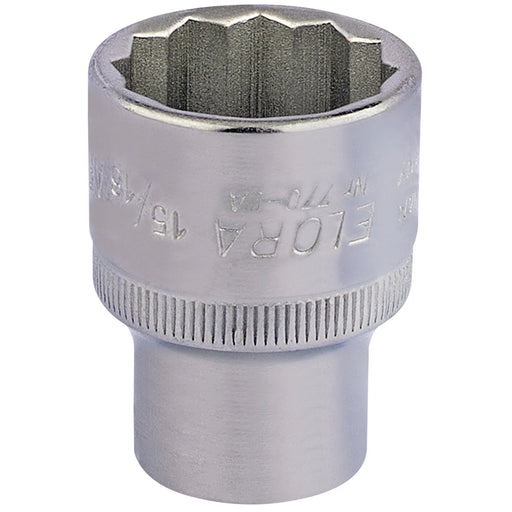 Elora Bi-Hexagon Socket 15/16" 1/2" Sq. Dr. Chrome Vanadium Steel
