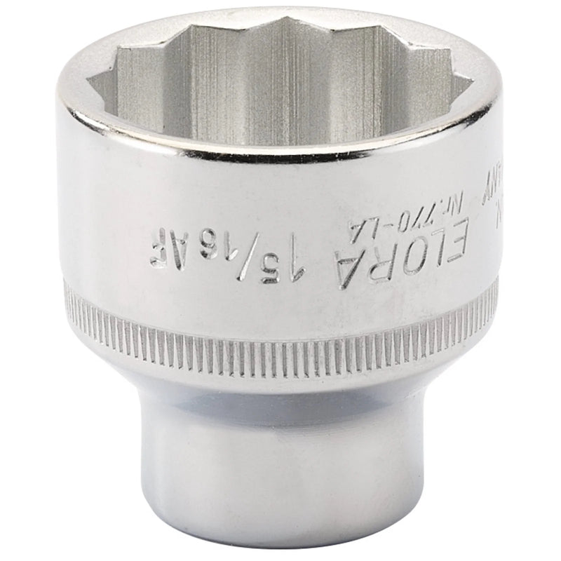 Elora 12 Point Socket 1 5/16" 1/2" Sq. Dr. Chrome Vanadium Steel