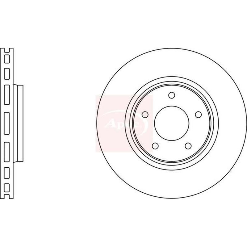 Apec 2 x Vented Front Brake Discs DSK2170