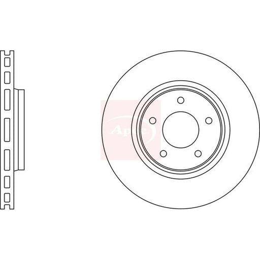 Apec 2 x Vented Front Brake Discs DSK2170