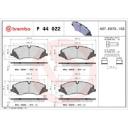 Brembo 4 x Front Brake Pad Set P44022