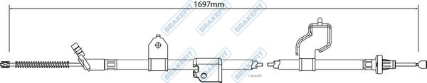 Apec Handbrake Cable Left Rear fits Nissan X-Trail II 2007-2013 2.0 2.5