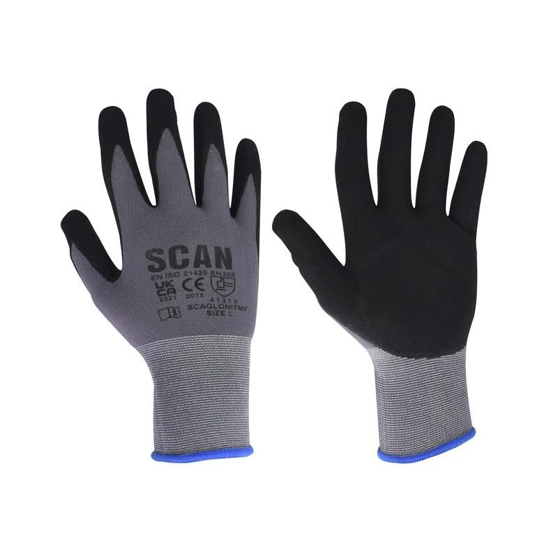 Scan Breathable Microfoam Nitrile Gloves - L (Size 9) - 2ANK42L-24
