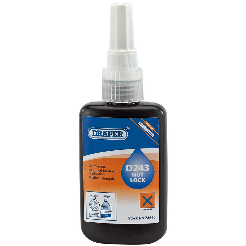 Draper Nut Lock D243 16Nm Medium Strength Oil Tolerant