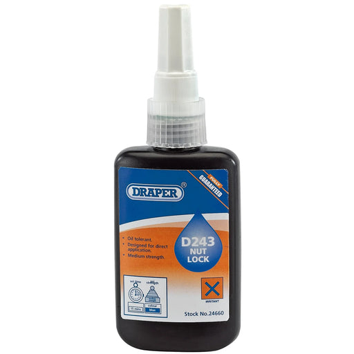 Draper Nut Lock D243 16Nm Medium Strength Oil Tolerant