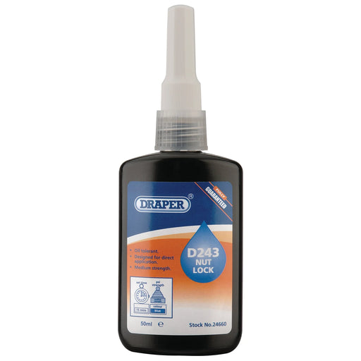 Draper Nut Lock D243 16Nm Medium Strength Oil Tolerant