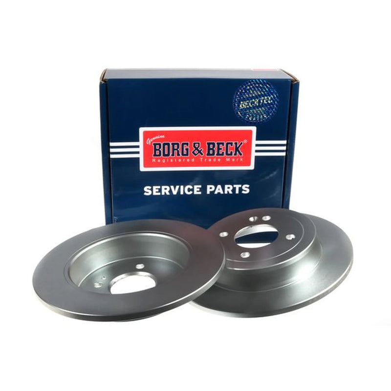 Borg & Beck 2 x Solid Rear Brake Discs BBD5296