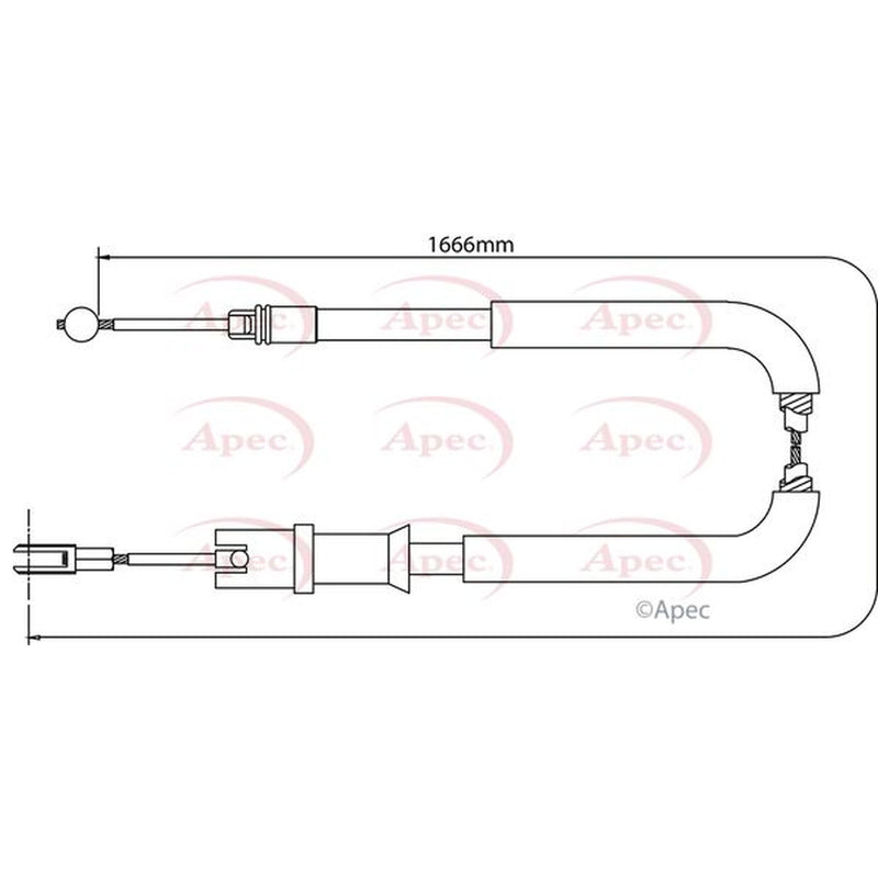 Apec Handbrake Cable Left Rear CAB1289