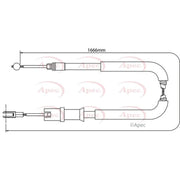 Apec Handbrake Cable Left Rear CAB1289