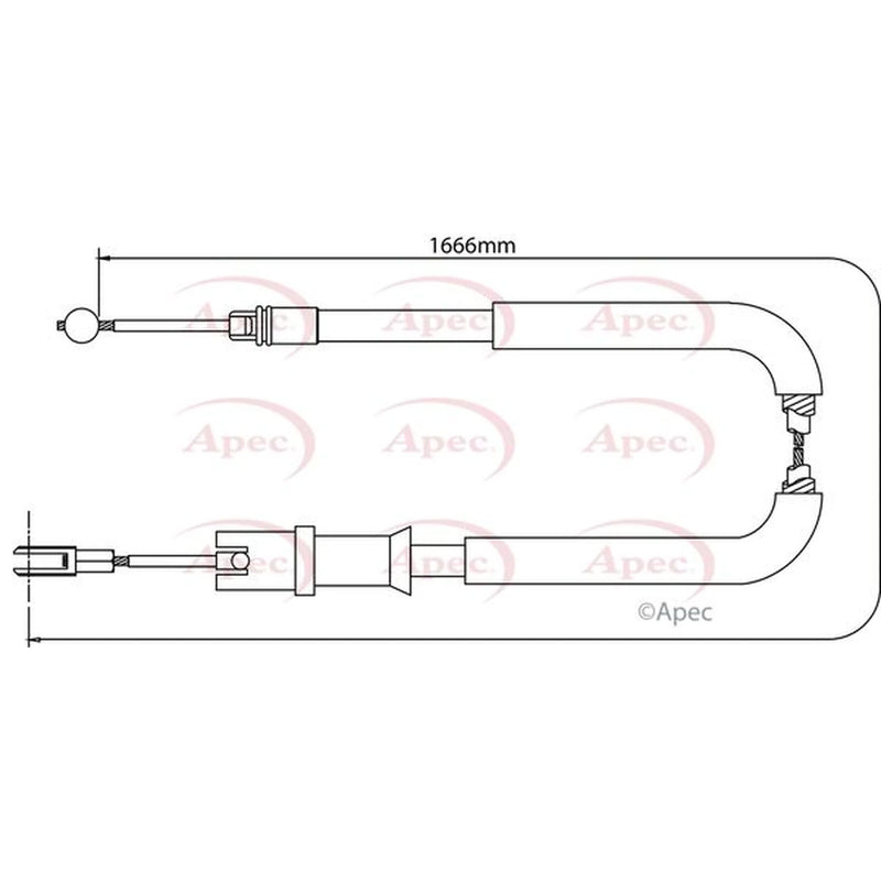 Apec Handbrake Cable Left Rear CAB1289