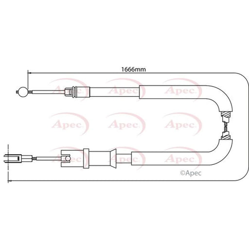 Apec Handbrake Cable Left Rear CAB1289