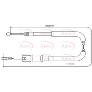 Apec Handbrake Cable Left Rear CAB1289