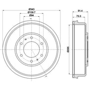 Mintex Brake Drum Assembly Rear MBD333