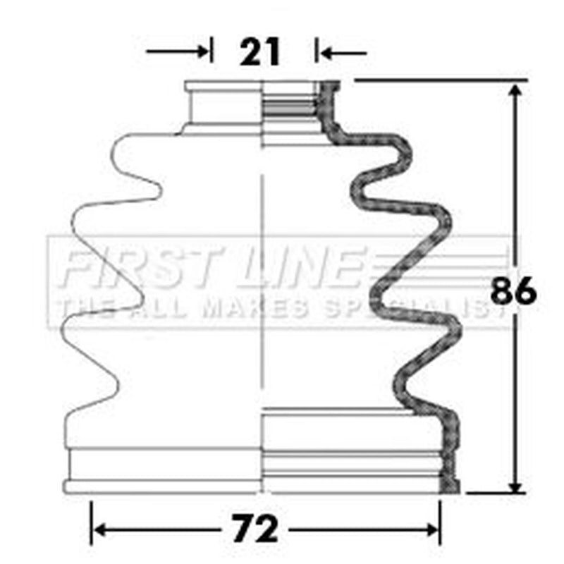 First Line Drive Shaft Bellow Kit Front Left FCB2385