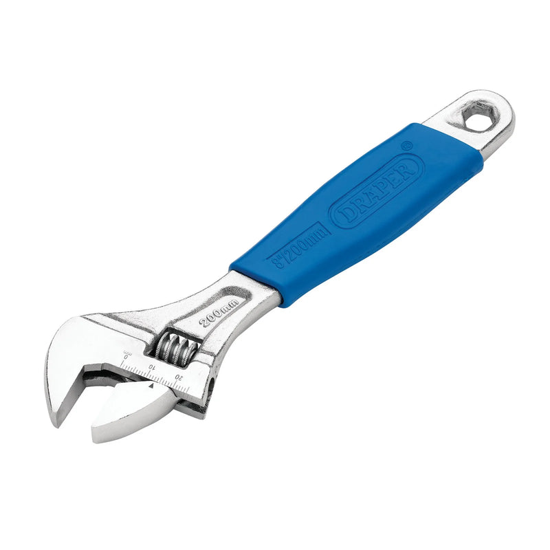 Draper Adjustable Wrench 200mm with Soft Grip Handle