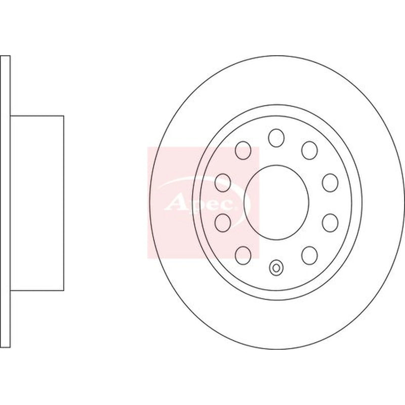 Apec 2 x Solid Rear Brake Discs DSK4191