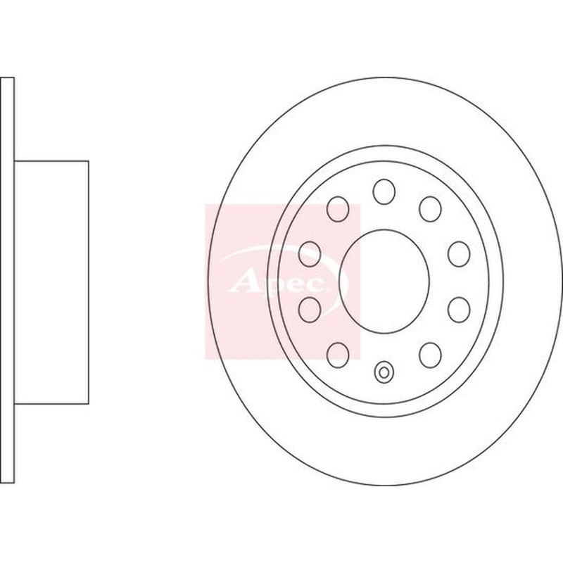 Apec 2 x Solid Rear Brake Discs DSK4149