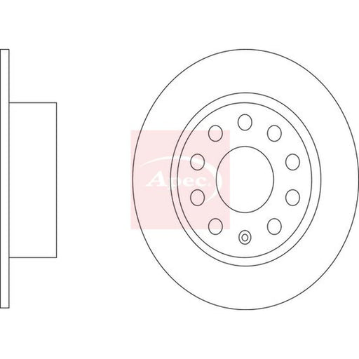Apec 2 x Solid Rear Brake Discs DSK4191