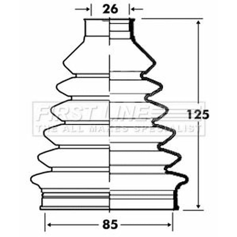 First Line Drive Shaft Bellow Kit Front Left Thermoplast FCB2843