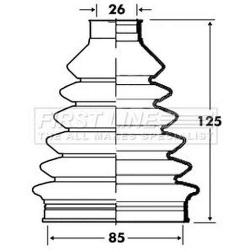 First Line Drive Shaft Bellow Kit Front Left Thermoplast FCB2843
