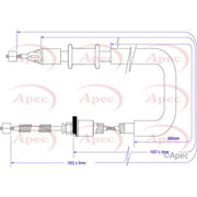 Apec Handbrake Cable Left Rear CAB1373