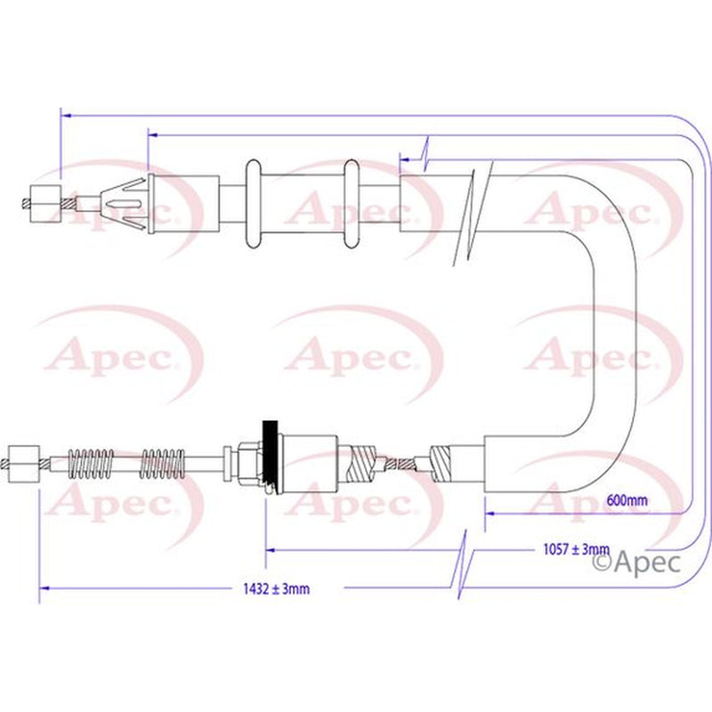 Apec Handbrake Cable Left Rear CAB1373