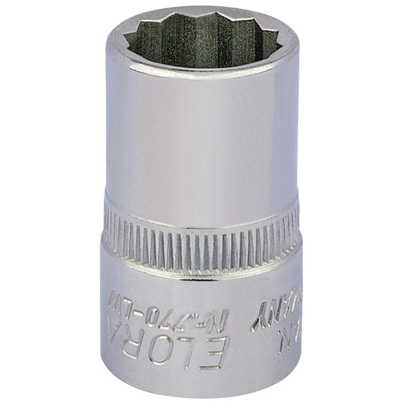 Elora Bi-Hexagon Socket 5/16" 1/2" Sq. Dr. Chrome Vanadium Steel