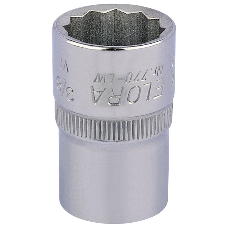 Elora Bi-Hexagon Socket 3/8" 1/2" Sq. Dr. Chrome Vanadium Steel