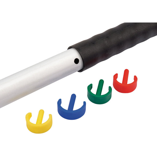 Draper Alloy Broom Handle 1250mm with Colour Coded Clips